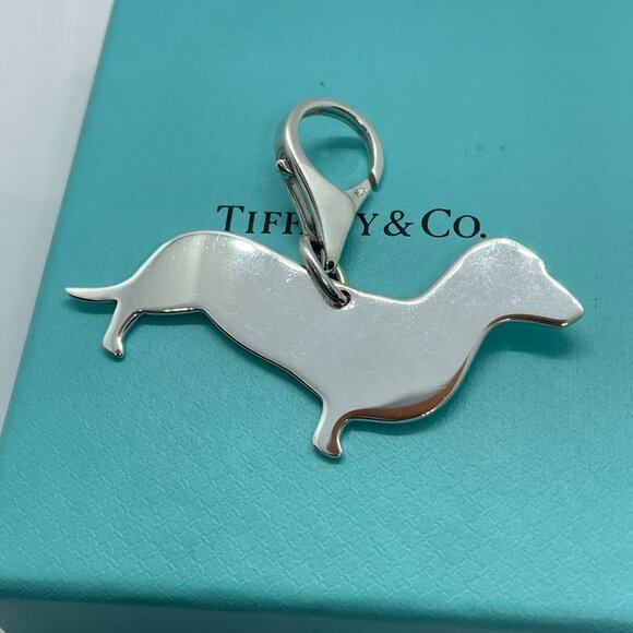 Tiffany & Co. Dachshund Weiner Dog Sterling Silver Keychain Charm - Picture 2 of 9
